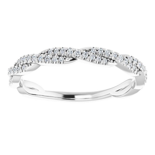 Rope Design Delicate Diamond Wedding Band-VIRABYANI